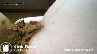 Teen Rubs Shit Into  Her Hairy Cunt & Big