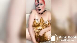 Humiliated Shit Pig Breeds Her Cervix with Scat