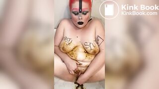 Humiliated Shit Pig Breeds Her Cervix with Scat