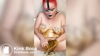 Humiliated Shit Pig Breeds Her Cervix with Scat
