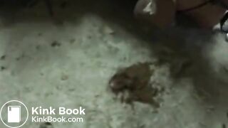 tied extreme slave rolling in her own shit