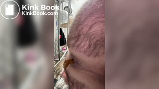 Shit on toilet with precum