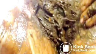 Slag Smears Her Shit On Her Cunt, Tits and Face