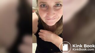 Binder clip nipple torture on beautiful saggy tits
