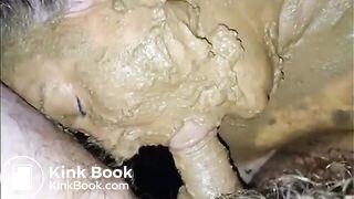 Fat Drunk Skank Sucks Shit Covered Cock