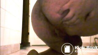 smearing shit on his feet while sitting in piss