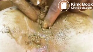 Putting shit back in ass
