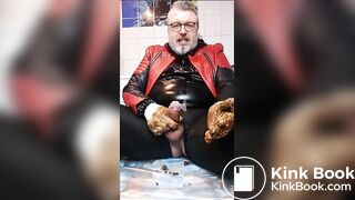 Wank & Cunshot with dirty rubbergloves