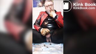 Wank & Cunshot with dirty rubbergloves