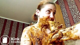 Sucking licking and eating foot scat