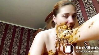 Sucking licking and eating foot scat