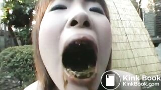 Asian girls scat eating