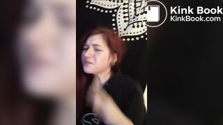 Stupid ginger bitch slapped and spit on