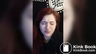 Stupid ginger bitch slapped and spit on