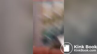 Fully naked and taking a big shit while peeing