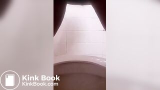 Fully naked and taking a big shit while peeing