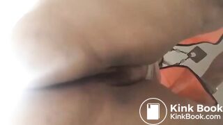 Shitting long turds for you in bathroom