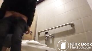 Aurelia Pinching a Loaf In Public Restroom