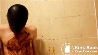 twink shitty dildo in the shower