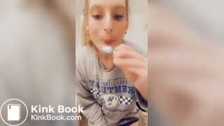 Eating scat off my plug