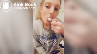 Eating scat off my plug