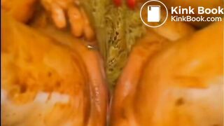 blond MILF makes a mess