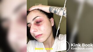 Slap, beat, punch her face  Human toilet loves it