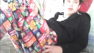 Chris shitting & smearing shit outside