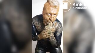 Posing around in rubber, covered in my own shit