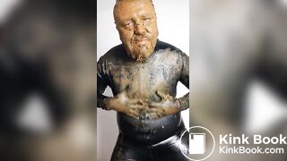 Posing around in rubber, covered in my own shit
