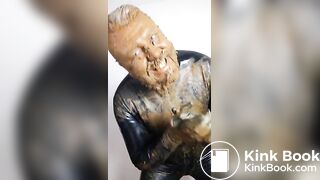 Posing around in rubber, covered in my own shit