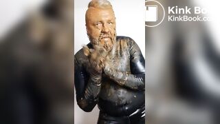 Posing around in rubber, covered in my own shit