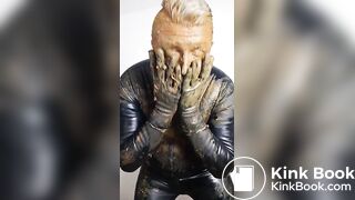 Posing around in rubber, covered in my own shit
