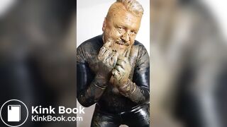 Posing around in rubber, covered in my own shit