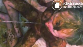 naked shit boy drinking piss