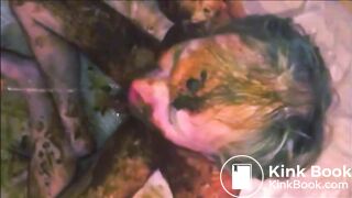 naked shit boy drinking piss