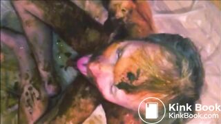 naked shit boy drinking piss