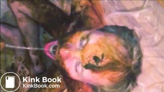 naked shit boy drinking piss