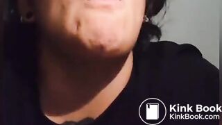 Scat rimjob while master shitting