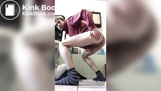 Man pooing on floor