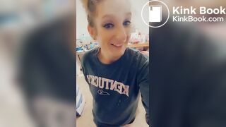 Dirty butt slut cleaning her plug