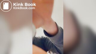 Dirty butt slut cleaning her plug