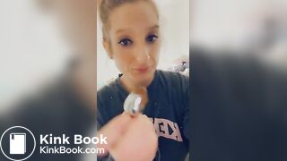 Dirty butt slut cleaning her plug