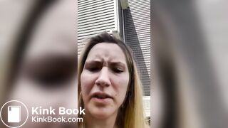 Girls pooping outdoor