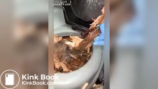 Filthy Porta Potty Shit Eating Whore