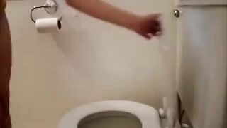 Stupid Cunt Struggles To Take a Shit
