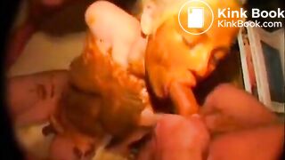 Filthy Scat Slut Bea Sucks Two Shitty Cocks