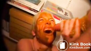 Filthy Scat Slut Bea Sucks Two Shitty Cocks