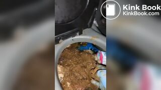 Whore Force Fed Shit From A Filthy Porta Potty