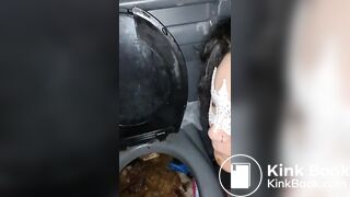 Whore Force Fed Shit From A Filthy Porta Potty
